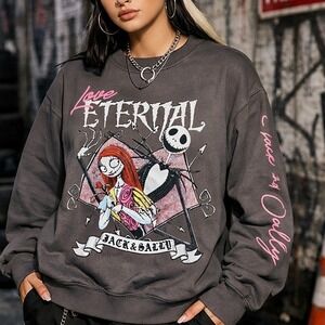 Disney Nightmare Before Christmas Graphic Pullover Goth Oversized NWOT XS